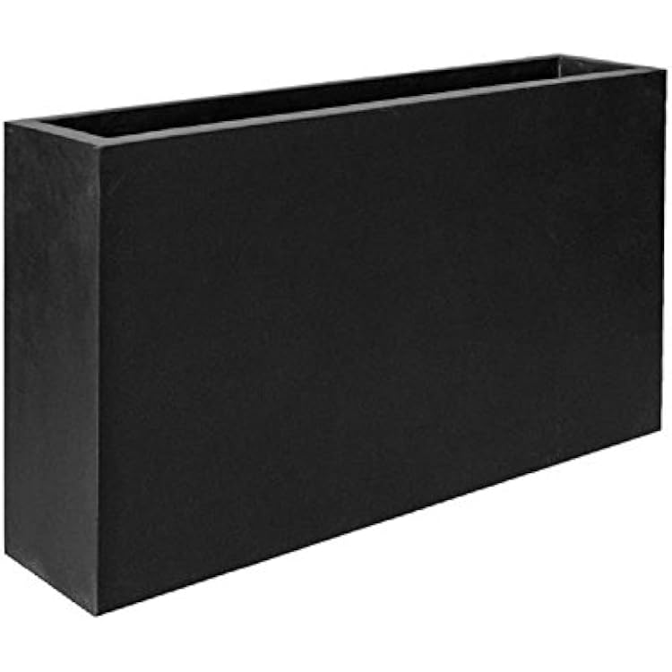 Pottery Pots Elegant Modern Black Rectangular Jort Indoor Outdoor Planter Pot 20H x 8W x 36L - Flower Planters