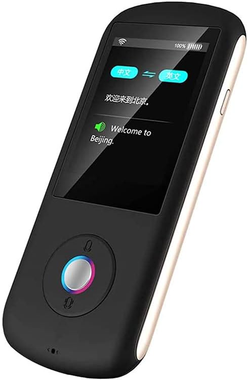 Instant Translator Device Smart Language Translator Device Smart Language Voice 2.4 Inch Touch Screen 28 Languages WiFi Pocket Electronic Translators Learning,Black