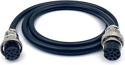 3.28 ft GX20 12 Pin Double Female Cable, GX20 12Pins Female to Female Head Aviation Cordset Electrical Connector Panel Mount Circular Metal Adapter Cordset for Ships 5A 200V 22AWG 1meter