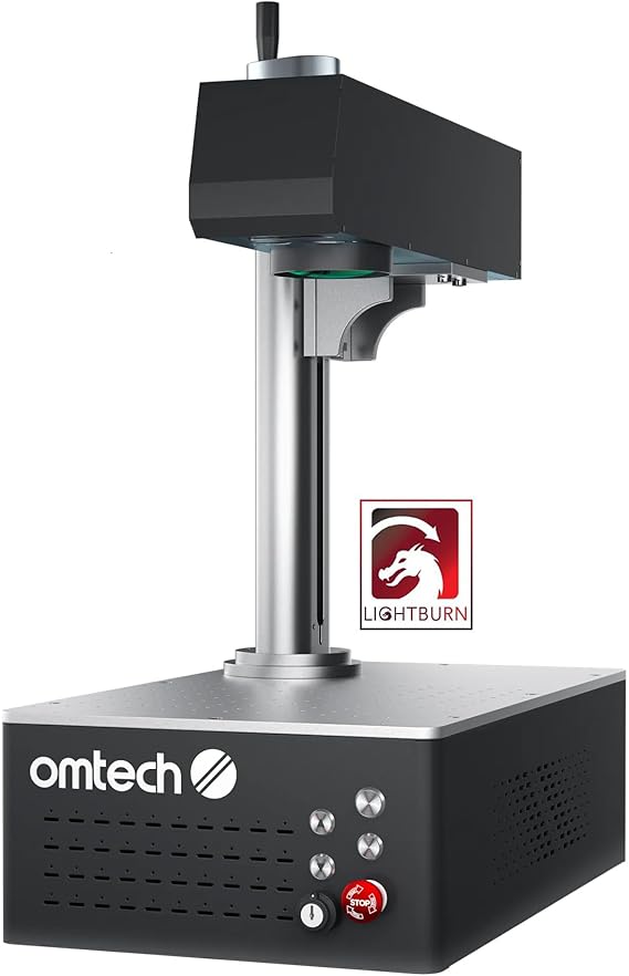OMTech 30W Autofocus Fiber Laser Marking Machine with Lightburn, Fiber Laser Engraver for Metal Marking, 6" x 6" Workbed Fiber Laser Engraver Cutter with EzCad, 100,000 hr. Life,Metal Etching Machine