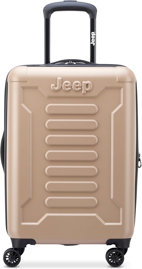 Jeep JH004C Hardside Expandable Luggage with Spinner Wheels, Beige, Carry-On 20 Inch