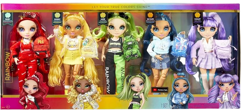 Rainbow High Exclusive 5 Pack Junior High Fashion Doll Favorites